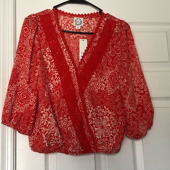 Blue Rain Coral Paisley Top - Picture 7 of 8